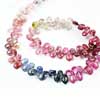 Natural Multi Sapphire Smooth Polished Pear Drops Beads Strand 8 Inches and Sizes 5mm to 7mm Approx. 